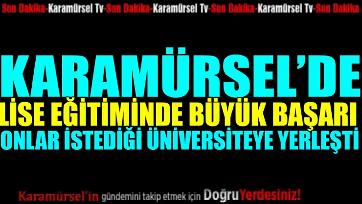 Karamürsel'de Lise Eğitiminde büyük başarı