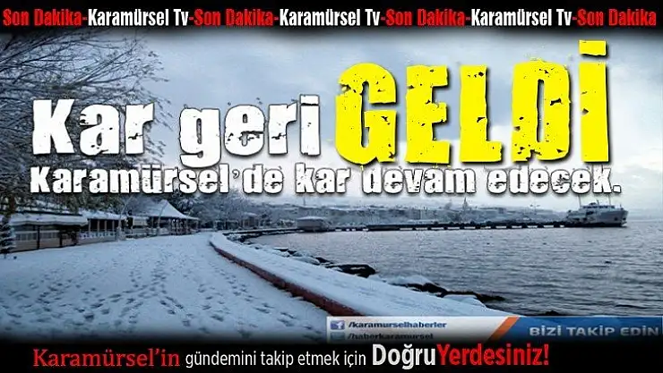 Karamürsel'de kar yağışı etkili oluyor