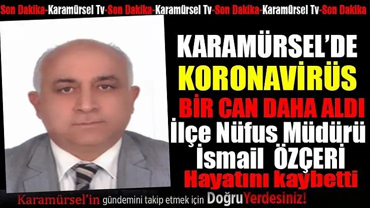 Karamürsel'de korona virüs bir can daha aldı!
