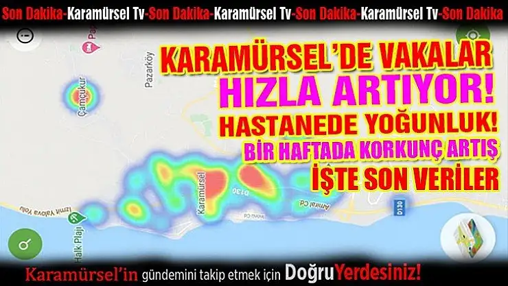Karamürsel'de koronavirüs vaka sayıları hızla artmaya devam ediyor