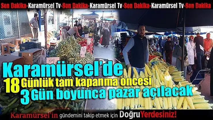 Karamürsel'de üç gün üst, üste pazar kurulacak