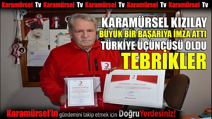 Karamürsel Kızılay Türkiye üçüncüsü oldu