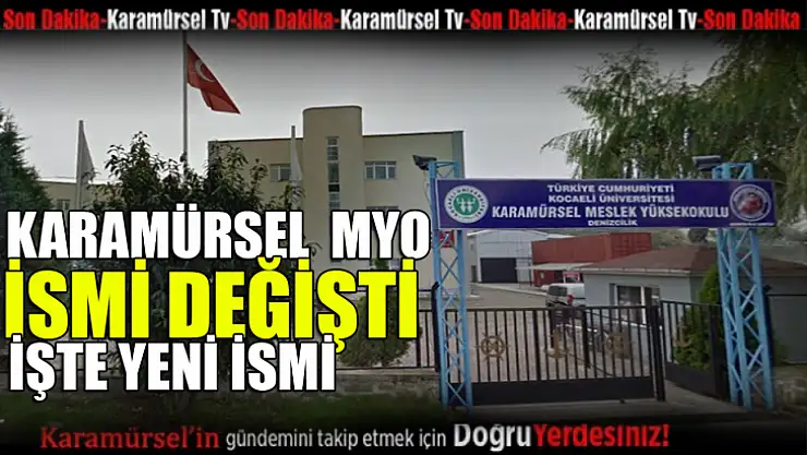 Karamürsel MYO ismi değişti
