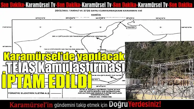 Karamürsel TEİAŞ kamulaştırması iptal oldu!