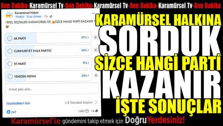 Karamürsel Tv 'den 2024 yerel seçim anketi