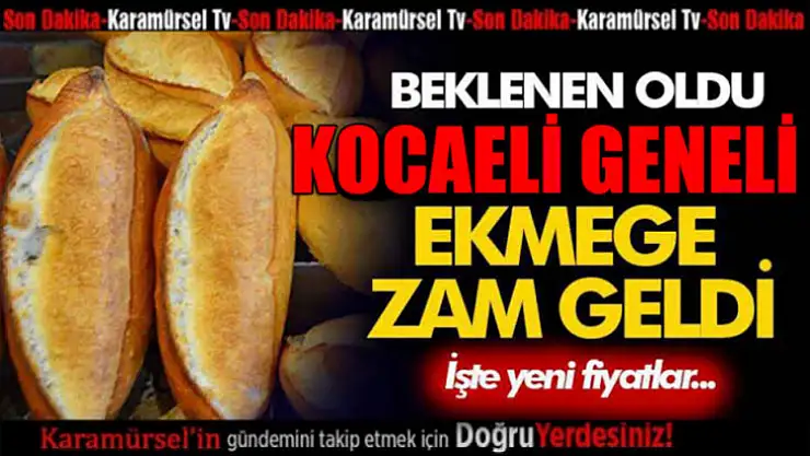 Kocaeli genelinde ekmek ve simite ZAM
