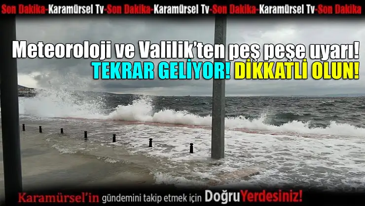 Kocaeli valiliği ve meteoroloji art arda uyardı!