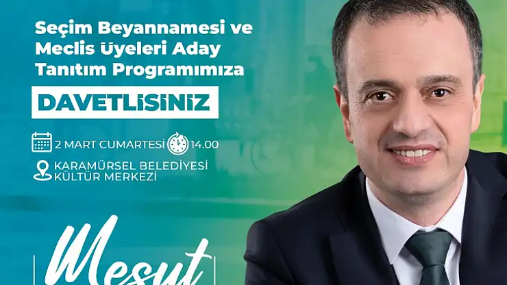 Mesut Çetinkaya, tüm Karamürsel halkını davet etti
