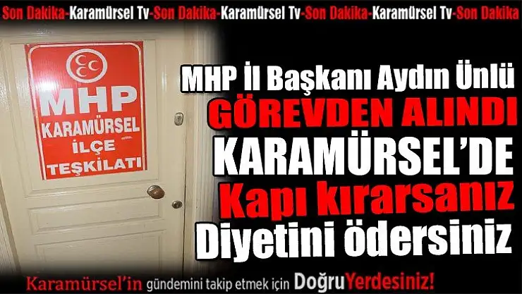 MHP İl başkanı Aydın Ünlü görevden alındı
