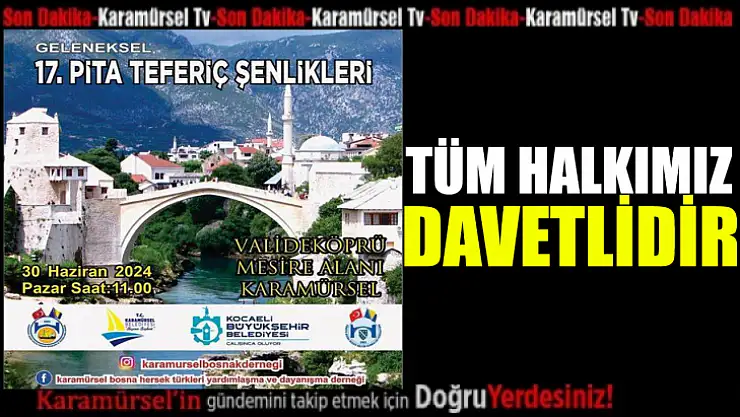 Pita Teferiç Şenlikleri Bu Pazar Günü Yapılacak