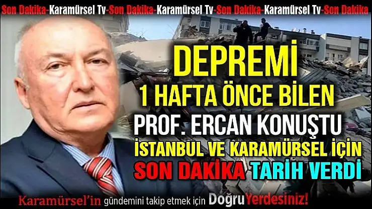 Prof. Dr. Ahmet Ercan büyük İstanbul depreminin tarihini açıkladı