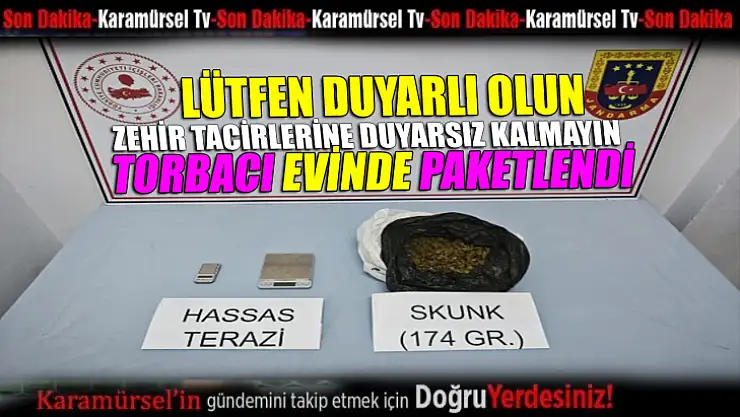 Torbacı evinde uyuşturucu ve hassas terazi ile yakalandı