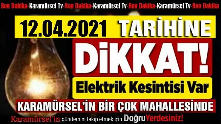 Yine hafta başında Karamürsel'de elektrik yok!