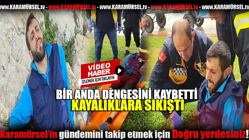 Kayalıklara sıkışan genç kurtarıldı