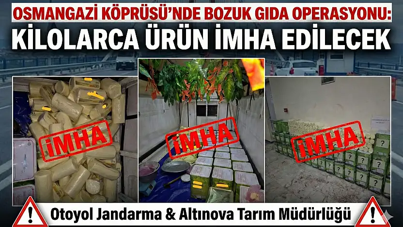 Osmangazi Köprüsü'nde yüklü miktarda Bozuk Gıda Ele Geçirildi
