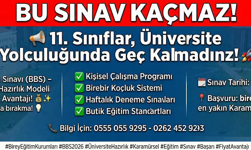 Bu sınav kaçmaz
