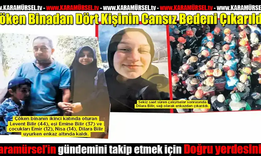 Çöken Binadan Dört Kişinin Cansız Bedeni Çıkarıldı!