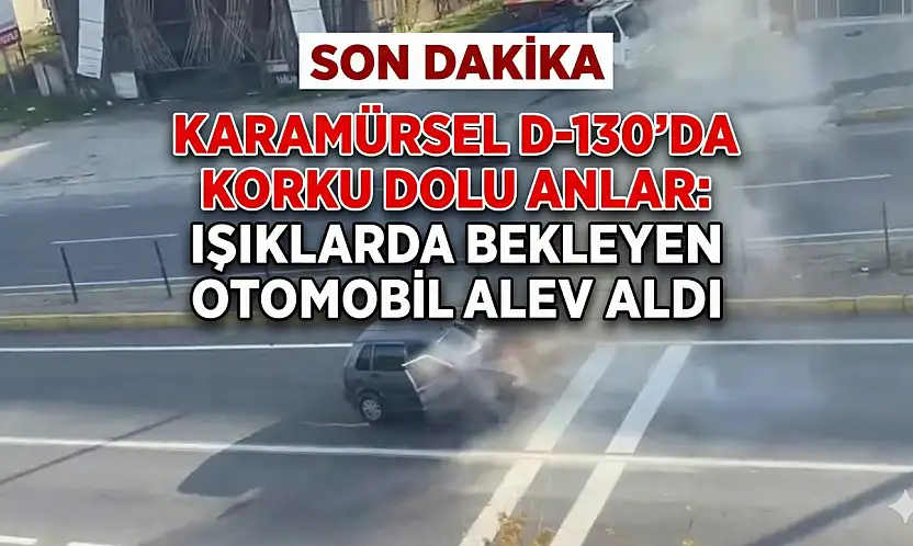 Işıklarda Bekleyen Otomobil Alev Aldı