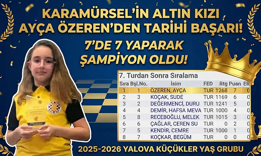 Karamürsel'in Altın Kızı Ayça Özeren'den Tarihi Başarı