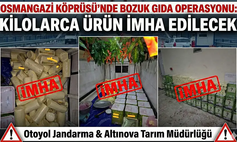 Osmangazi Köprüsü'nde yüklü miktarda Bozuk Gıda Ele Geçirildi