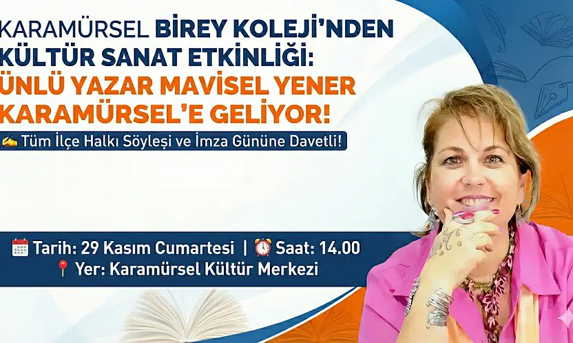 Ünlü Yazar Mavisel Yener Karamürsel'e Geliyor!