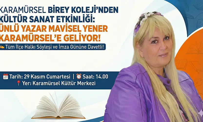 Ünlü Yazar Mavisel Yener Karamürsel'e Geliyor!